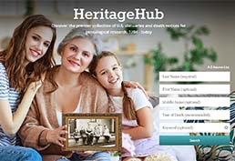 Heritage Hub's homepage.