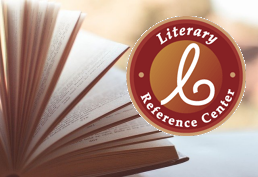 Literary Reference Center logo in front of open book